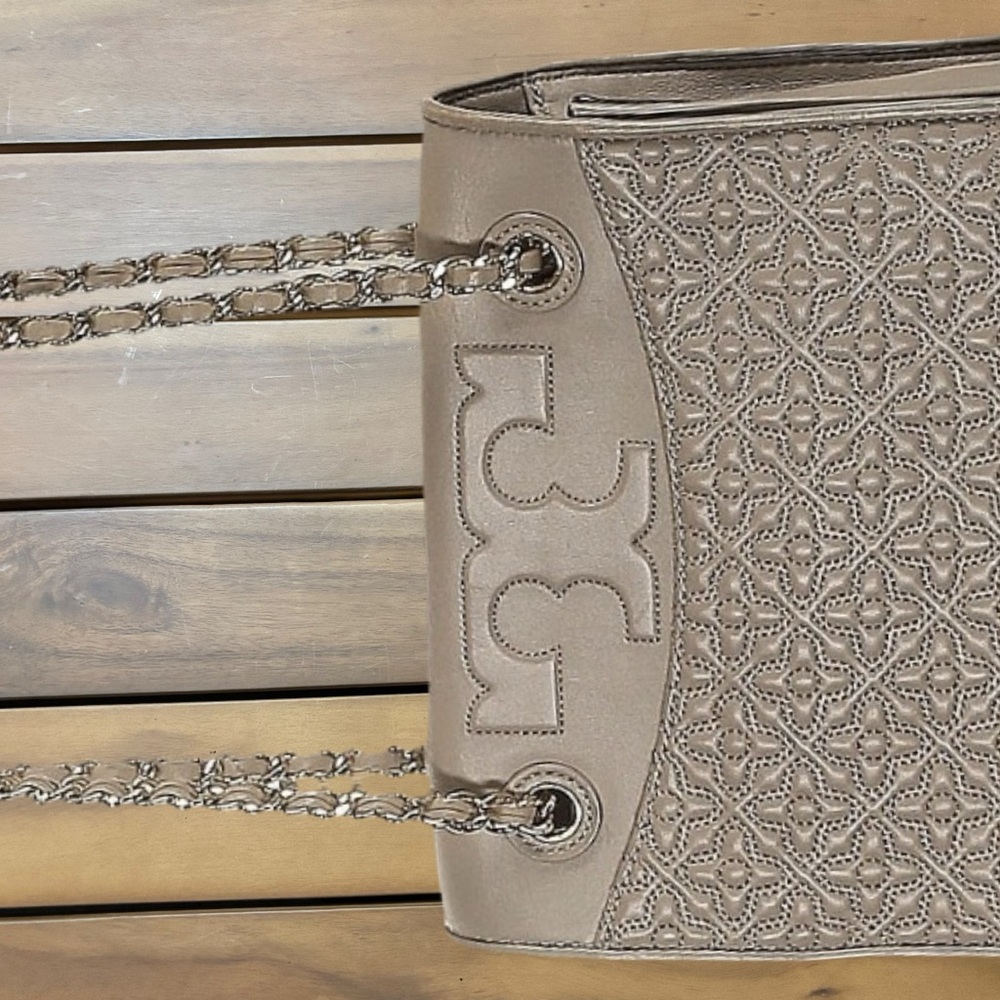 Tory Burch Taupe Quilted Shoulder/crossbody Bag - Picture 2 of 3